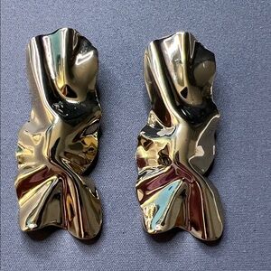 Sculptural High-Shine Gold Abstract Earrings